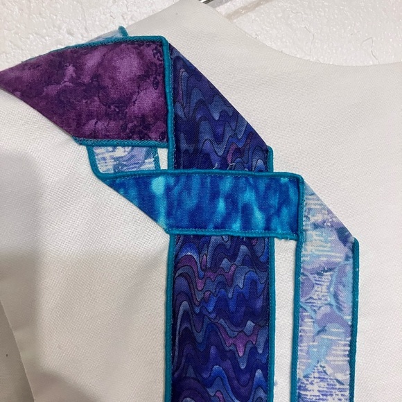 Applique vest with bow in back fully handmade M original vest - Picture 9 of 10